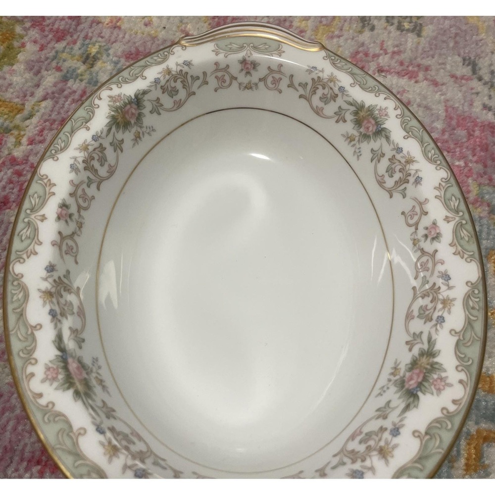 Vintage Shabby Chic Noritake China Oval Serving Bowl discontinued 5908 Flowers - Picture 10 of 12